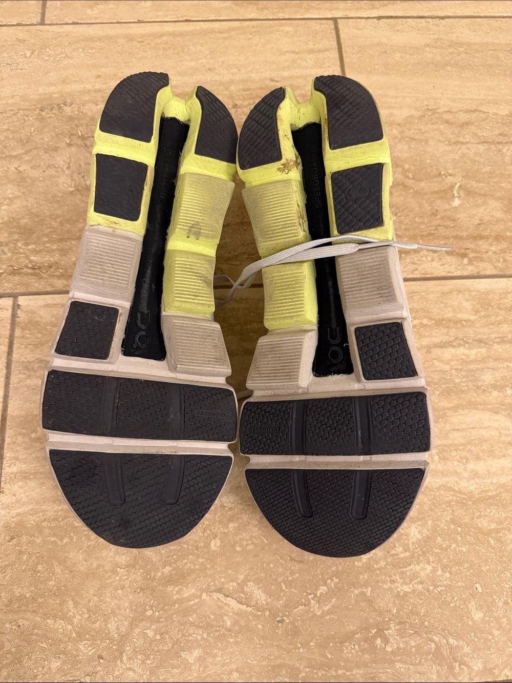 On Running White & Lime Green Men's Sneakers - Picture 3 of 5